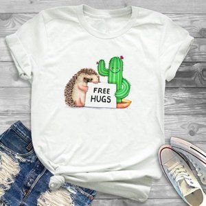 T-Shirt Free Hugs, Summer Tee Casual t-shirt woman funny t-shirt